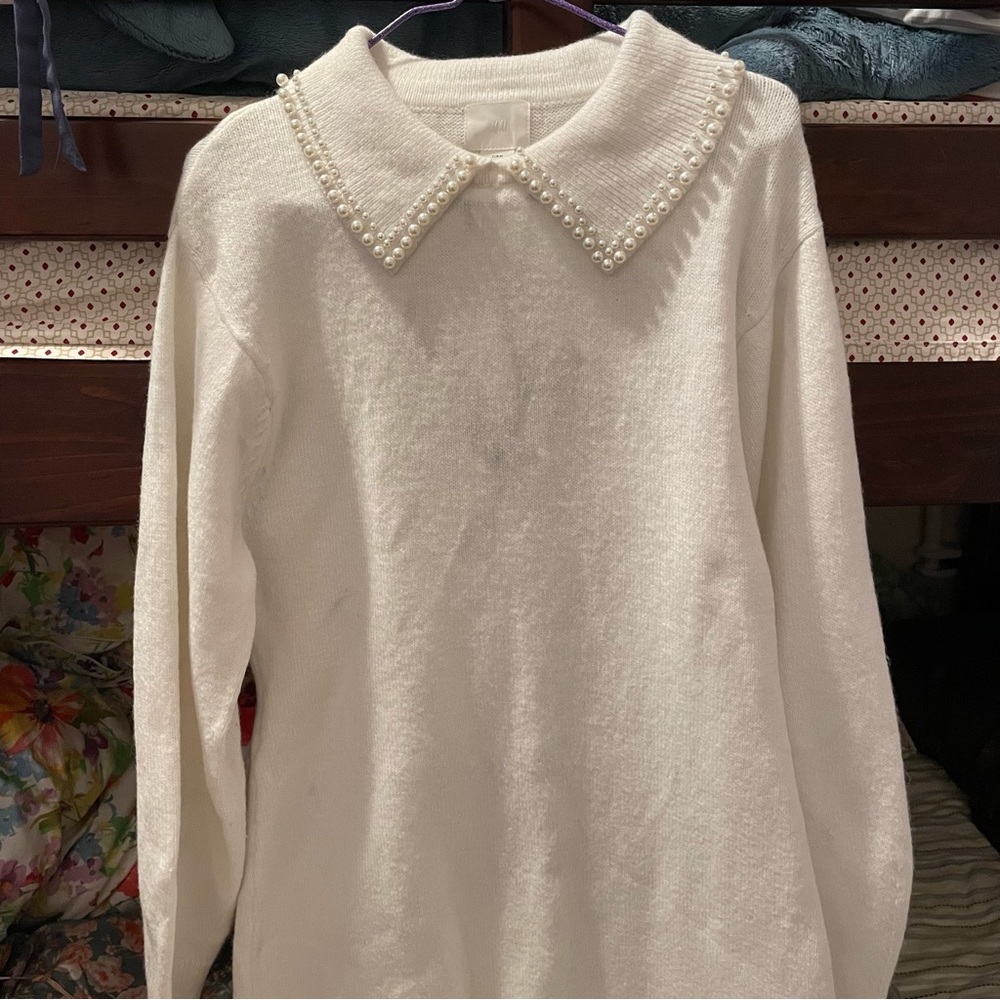 White sweater dress